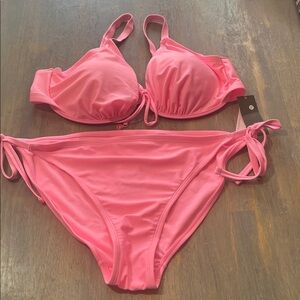 Women’s pink bikini plus sz 1x net women’s swim swimsuit